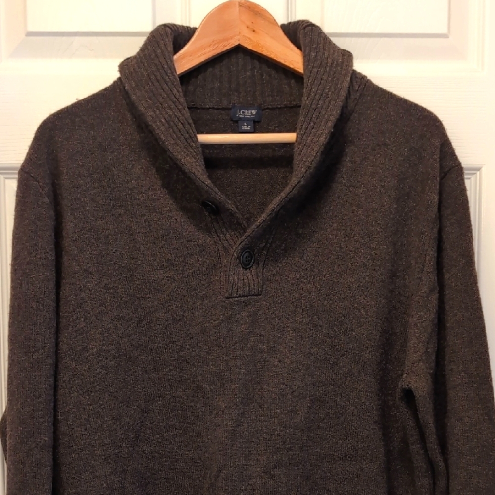 Brown Shawl-Collar Sweater